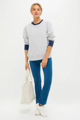 Heather Gray and Navy 100% Cotton Kolar Crewneck Sweatshirt